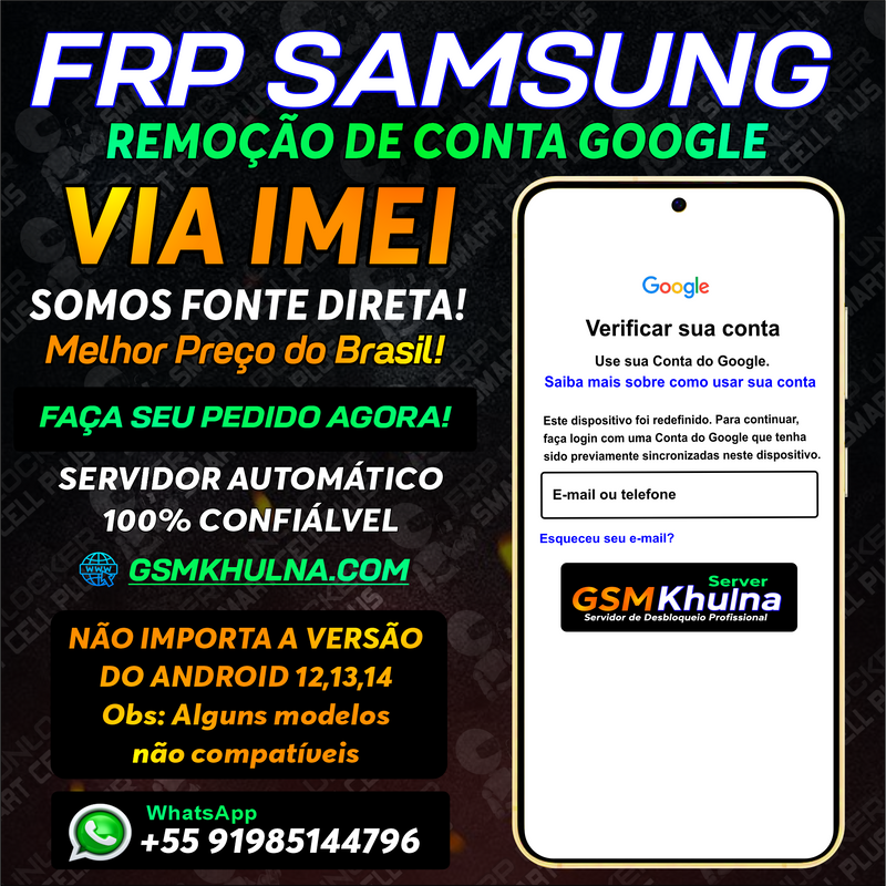 FRP SAMSUNG VIA IMEI - SUPER RÁPIDO✅